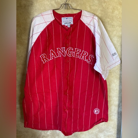VTG MLB Texas Rangers Red White Jersey #7 Genuine Merchandise Mirage Large - Picture 3 of 11